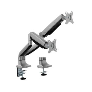Brateck LDT82-C024E DUAL SCREEN HEAVY-DUTY MECHANICAL SPRING MONITOR ARM For most 17'~35' Monitors, Matte Silver (LS)