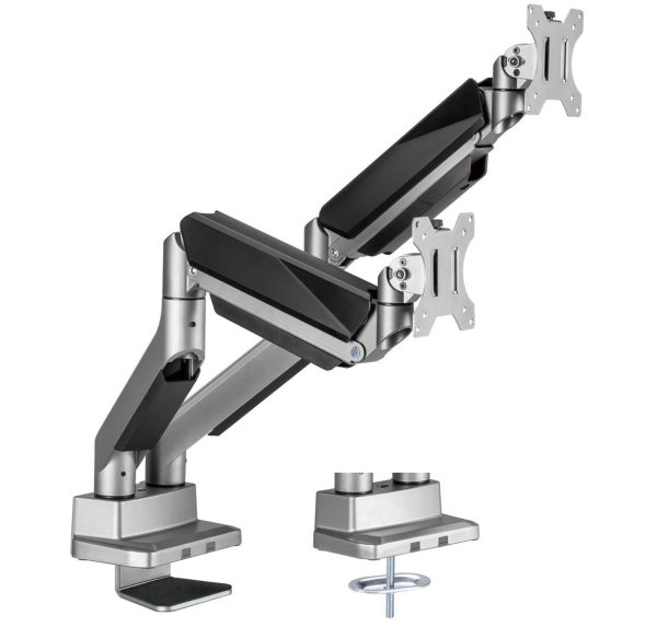 mbeat® activiva Heavy Duty Dual Monitor Screen Gas Spring Monitor Arm Support:For monitors 17'-35’’, each up to15kg.  Integrated 180° Rotation