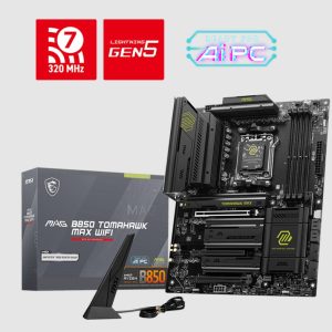MSI MAG B850 TOMAHAWK MAX WIFI, AMD B850. 4x DDR5 256GB, 1x HDMI, 3x PCI-E x16 slot, 4x M.2, 8x USB 2.0, Wi-Fi 7