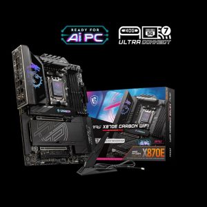 MSI MPG X870E CARBON WIFI, AMD AM5 ATX Motherboard 4x DDR5~256GB, 3x PCIe x16, 4x M.2, 9x USB 3.2, 4x USB-C