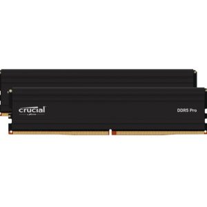 Crucial Pro 32GB (2x16GB) DDR5 UDIMM 5600MHz CL46 Black Heat Spreader Support Intel XMP AMD Ryzen for Desktop PC Gaming Memory