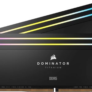 Corsair DOMINATOR® TITANIUM RGB 32GB (2x16GB) DDR5 DRAM 6400MT/s CL32 Intel XMP Memory Kit — Black
