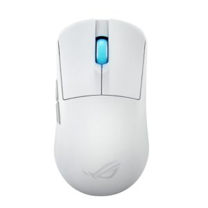 ASUS ROG Harpe Ace Mini White Ultralight 49-Gram Semi-Symmetrical Gaming Mouse, 42,000 dpi optical sensor,Tri-mode connectivity,ROG Optical Micro Swit