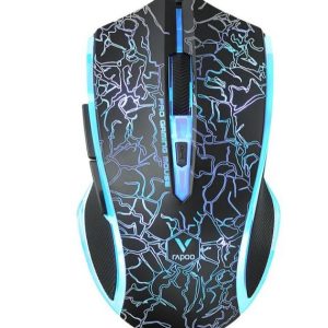 RAPOO V20S Wired LED Optical Gaming Mouse Black - Up to 3000dpi 16m Colour 5 Programmable Buttons (LS)