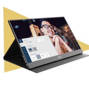 AOC 15.6' IPS 5ms Full HD 1920 x 1080 USB-C Powered Business Mobile Portable Monitor - Tilt, Speaker, Earphone, 1.1kg VESA 75 back of Panel (LS)
