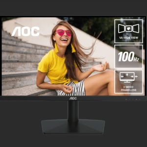 AOC 21.45'100Hz 1920 × 1080 (FHD) VGA × 1 HDMI 1.4 × 1 AdaptiveSync 3-Sided Frameless Low Blue Mode, Office, POS, Business, Uni, Home Monitor