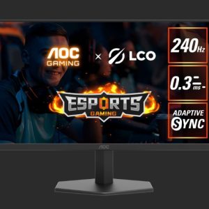 AOC 23.8' IPS 1920 × 1080 FHD, 240Hz, HDR10, 0.3ms,Adaptive Sync,HDMI 2.0 × 1, DisplayPort 1.4 × 1, Gaming Monitor
