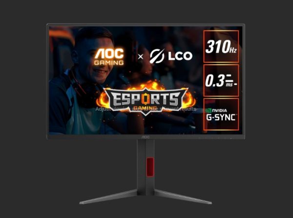 AOC 24.5' Fast IPS,1920 × 1080 FHD, 310Hz, 0.3ms, HDR400, HAS Stand, G-sync Compatible Gaming Monitor