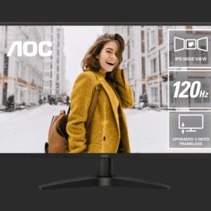 AOC 27' 120Hz IPS 1920 × 1080 (FHD), 300 cd/m2,  VGA × 1, HDMI 1.4 × 1 1ms Adaptive Sync, Office and Home monitor. 2025