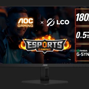 AOC 27' 180hz 1ms VA, FHD 1080 Adaptive Sync, 300 cd/m2, HDMI 2.0, DP 1.4, Line in & Earphone x 1,  VESA 100mm, Flicker FREE Low Blue,  Gaming Monitor