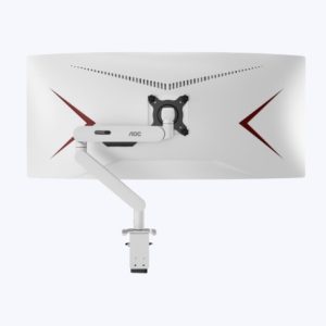 (LS)AOC AM402W White Desk-mount Monitor Arm  aluminum Alloy Structure. Mechanical Spring. Full Range Motion 17-34' up to 9KG VESA 100 and 75mm