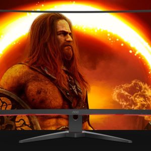 AOC 31.5' Curved 0.5ms 240Hz, FHD 1080 FreeSync Premium, Ultra Narrow Border Gamer's Choice - DP x 1, HDMI x 2. VESA100mm Low Blue monitor