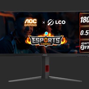 AOC 34' WQHD VA,1500R,180Hz,1ms,Adaptive Sync,HDR10,Shadown Control,Dark Boost,Flicker Free,Low blue mode,Gaming mode
