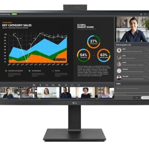 LG 27' IPS 5ms 2K Webcam & Mic, QHD (2560x1440) Pivot Monitor with Built-in Full HD Webcam, Daisy Chain & USB Type-C, Reader Mode, Adjustable Height