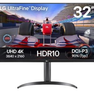 LG 31.5' 32UR550K-B UltraFine 4K 3840 x 2160, HDR10, DCI-P3 90%, Stereo Speaker with MaxxAudio, Height Adjustable Stand,  Office & Gaming Monitor