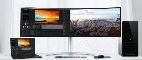 LG 49' 32:9 UltraWide Dual QHD Nano IPS™ 5120x1440 Curved -USB C, HDMI, DP, HDR400, USB-C (90w PD) Height Adjus, Speaker, Professional Monitor (LS)