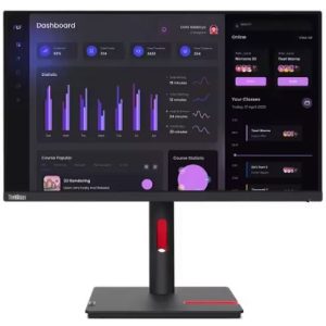 LENOVO ThinkVision T24I-30 23.8'/24' 60Hz FHD Monitor 1920x1080 16:9 Anti-Glare Height Adjustable Titl Swivel Pivot 4xUSB3.2 Hub VGA DP HDMI Audio 3yr