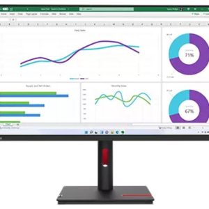 LENOVO ThinkVision T32H-30 31.5'/32' 60Hz QHD Monitor 2K 2560x1440 16:9 4ms IPS Height Adjustable Tilt Pivot Swivel HDMI DP USB-C RJ45 90W PD VESA 3y