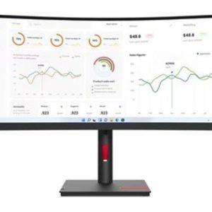 LENOVO ThinkVision T34w-30 34' WQHD Monitor 1500R Curve 4K 3440x1440 21:9 Height Adjustable Tilt and Swivel DP HDMI USB-C input LAN 4xUSB3.2 Hub 3yr