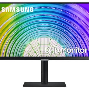 Samsung 24' S6U 2K QHD 75Hz FreeSync HDR10 IPS Monitor USB-C LAN 2560x1440 5ms Height Adjust Tilt Swivel Pivot DisplayPort HDMI 3xUSB-A VESA PiP PbP