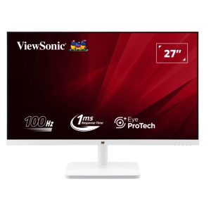 ViewSonic 27' White, Super Clear IPS, 4ms 100hz, Ultra Slim Bezel, FHD, HDMI, VGA,  Adaptive Sync. VESA 100. 3Yrs AR. Office Business Monitor (LS