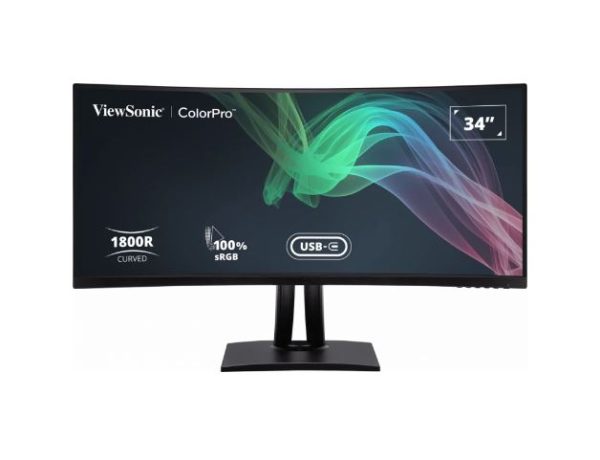 EOFY ViewSonic 34' ColorPro™ 21:9 Curved UWQHD 3440 x 1440, 90W USB-C, 100% sRGB, Delta E < 2 color Accuracy, Pre-calibrated Pro Designer Monitor
