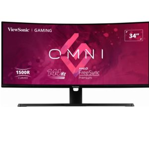 EOFY ViewSonic 34' Curved 3440x1440, 180Hz 1ms 1500R, HDR10, Adaptive Sync, 2x HDMI, 2x DP, Speaker, VESA 100, Office Ultra Wide Monitor