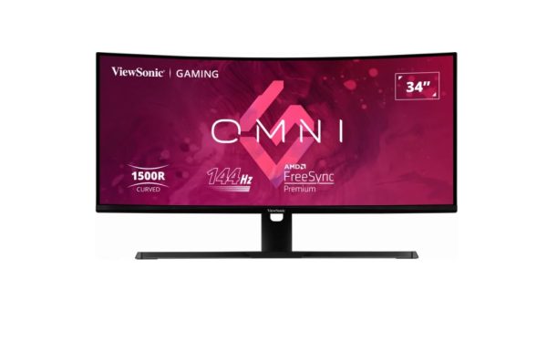 EOFY ViewSonic 34' Curved 3440x1440, 180Hz 1ms 1500R, HDR10, Adaptive Sync, 2x HDMI, 2x DP, Speaker, VESA 100, Office Ultra Wide Monitor