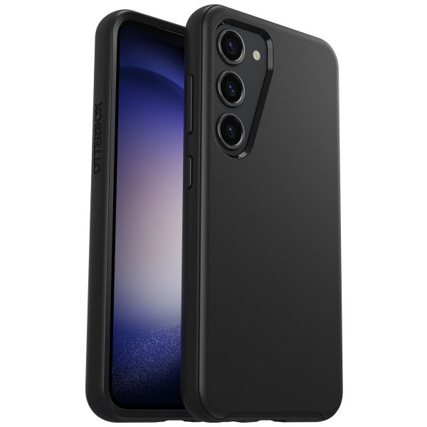 OtterBox Symmetry Samsung Galaxy S23 5G (6.1') Case Black - (77-91135), Antimicrobial, DROP+ 3X Military Standard, Raised Edges, 7 Years Warranty