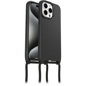 OtterBox React Necklace MagSafe Apple iPhone 15 Pro Max (6.7') Case Black - (77-93587),DROP+ Military Standard, Detachable Nylon Rope,7 Years Warranty