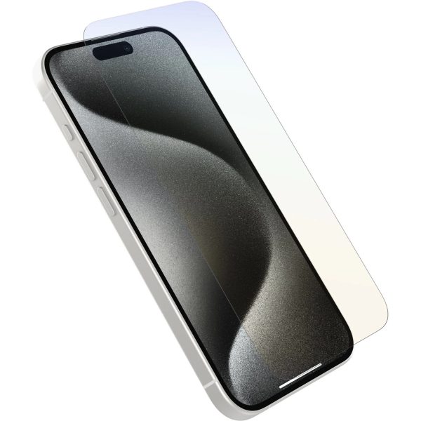 OtterBox Premium Pro Glass Antimicrobial Anti-Blue Light Apple iPhone 15 Pro (6.1') Screen Protector Clear - No Retail Packaging, 2 Years Warranty