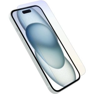 OtterBox Premium Pro Glass Antimicrobial Anti-Blue Light Apple iPhone 15 (6.1') Screen Protector Clear - No Retail Packaging, 2 Years Warranty