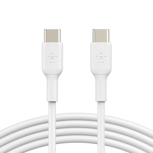 Belkin BoostCharge USB-C to USB-C Cable (1M) - White (CAB003bt1MWH), 60W, 480Mbps, 25K+ bend, Samsung Galaxy, iPad, MacBook, Google, 2 Years Warranty