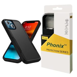Phonix Samsung Galaxy A55/ Galaxy A35 5G (6.6') Armor Light Case Black - Two Tough Layers, Port Covers, No Slip Grippy Edges, Durable, Rugged, Sleek