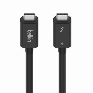 Belkin Connect Thunderbolt 4 Cable 1M Passive - Black(INZ003bt1MBK),40Gbps,100W Power Delivery,Thunderbolt 4 certified,USB4 Compliant,2 Years Warranty