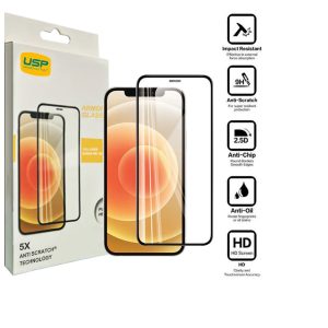 USP Apple iPhone SE (3rd & 2nd Gen) and iPhone 8/7 Armor Glass Full Cover Screen Protector - Black, 5X Anti Scratch Technology, Anti-fingerprint