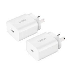 Belkin BoostCharge USB-C® PD 3.0 Wall Charger 20W (Pack of 2) - White (WCA007auWH-2PK)Belkin , Travel Ready, Universal compatibility, 2 Years Warranty