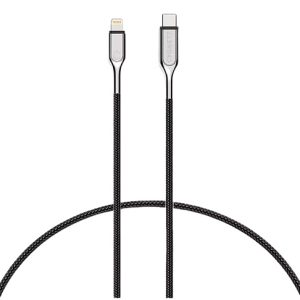 Cygnett Armoured Lightning to USB-C Cable (1M) - Black (CY2799PCCCL), 30W, Braided, 20K Bend,Fast Charge,Durable,Apple iPhone/iPad,5 Yr. WTY.