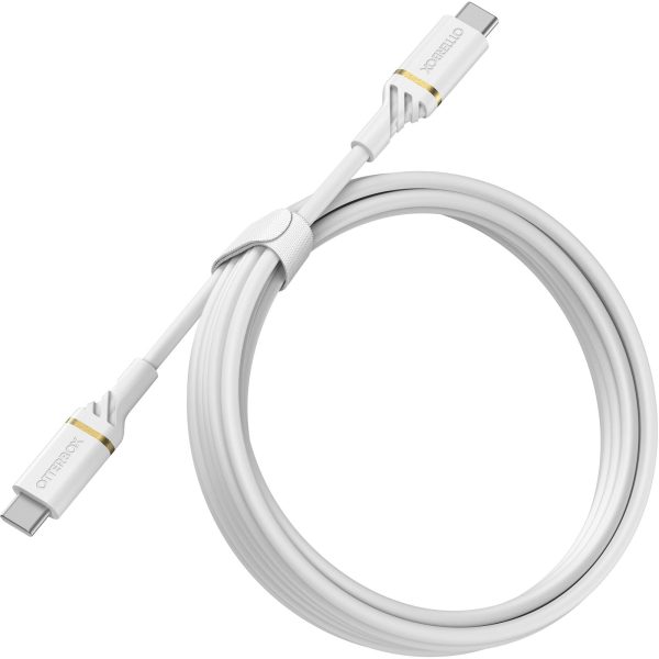 OtterBox USB-C to USB-C (2.0) PD Fast Charge Cable (2M) - White (78-52673),3 AMPS (60W), Samsung Galaxy, Apple iPhone, iPad, MacBook, 2 Years Warranty