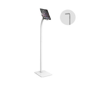 Brateck Universal Anti-Theft tablet floor stand compatible with most 7.9'-11' Tablets-White 220x300x1238mm Anti-Theft Locking Screw(LS)