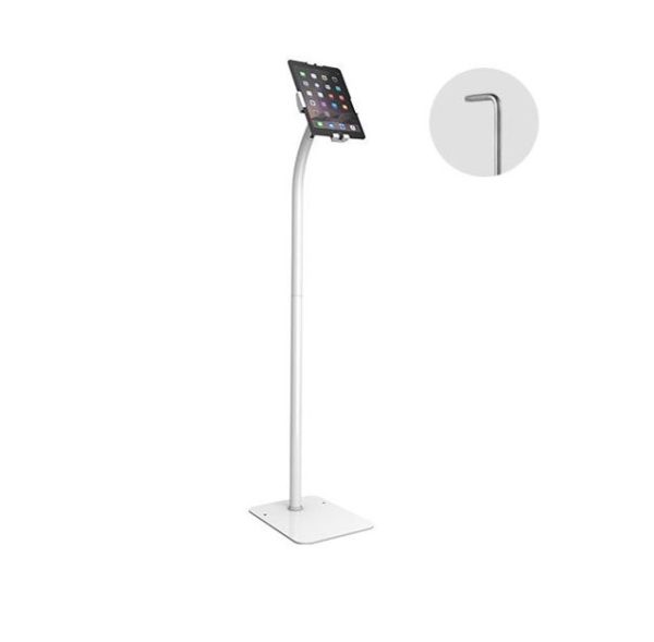 Brateck Universal Anti-Theft tablet floor stand compatible with most 7.9'-11' Tablets-White 220x300x1238mm Anti-Theft Locking Screw(LS)
