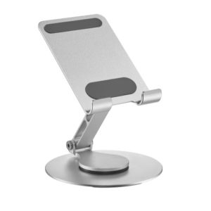 Brateck PHS06-6 FOLDING ALUMINUM PHONE & TABLET STAND WITH 360° ROTATION Fits smartphone and tablet ≤10“ - Silver (LS)