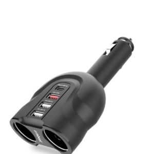 mbeat® Gorilla Power Four Port USB-C PD & QC3.0 Car Charger with Cigar Lighter Splitter features built-in over heat Package Weight: 120g