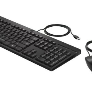 HP 225 USB Wired Keyboard Mouse Combo for Business - Full-Sized USB 3.0 Type-A Comfortable Reliable Ergonomic Plug & Play Over 50% Recycled Material