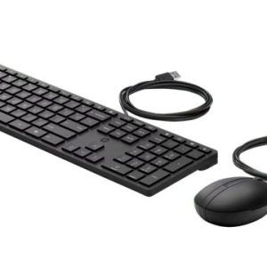 HP 320MK USB Wired Desktop Keyboard Mouse Combo Reduced-sized & Low-Profile Quiet Keys Easy Clean Plug&Play for Notebook Desktop PC