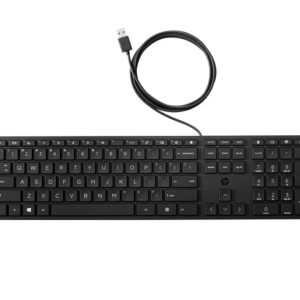 HP Wired 320K Full-Sized Keyboard - Compatible with Windows 10, Desktop PC, Laptop, Notebook USB Plug and Play Connectivity, Easy Cleaning 1YR WTY