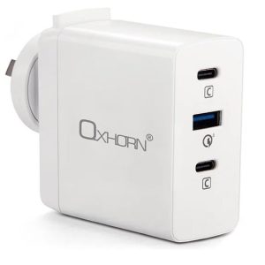 Oxhorn 100W USB GaN Type-C fast Charger, 2x USB-C, 1x USB-A Fast Charger