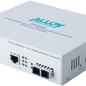 Alloy POE3000ST 10/100/1000Base-T PoE+ RJ-45 to 1000Base-SX Multimode (ST) Converter. Wavelength: 850nm. Max. range 550m