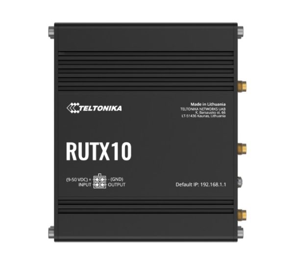 Teltonika RUTX10 Professional Ethernet Router, Industrial Ethernet Router/VPN/Firewall (NO-LTE) with Dual Band WiFi 5 802.11ac, PSU included