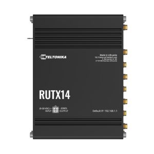 Teltonika RUTX14 4G LTE CAT12 Industrial Cellular Router, Instant LTE Failover, Dual Band WiFi 802.11ac, GNSS/GPS and Bluetooth LE, PSU included